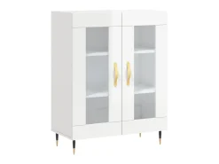 Aparador de madera contrachapada blanco brillante 69,5x34x90 cm ES78837