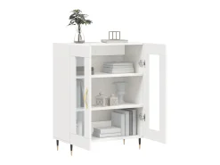 Aparador de madera contrachapada blanco brillante 69,5x34x90 cm ES78837