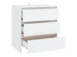 Aparador de madera contrachapada blanco 70x41x75 cm