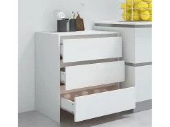Aparador de madera contrachapada blanco 70x41x75 cm