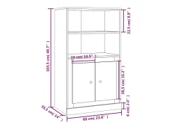 Aparador de madera contrachapada roble Sonoma 60x35,5x103,5 cm