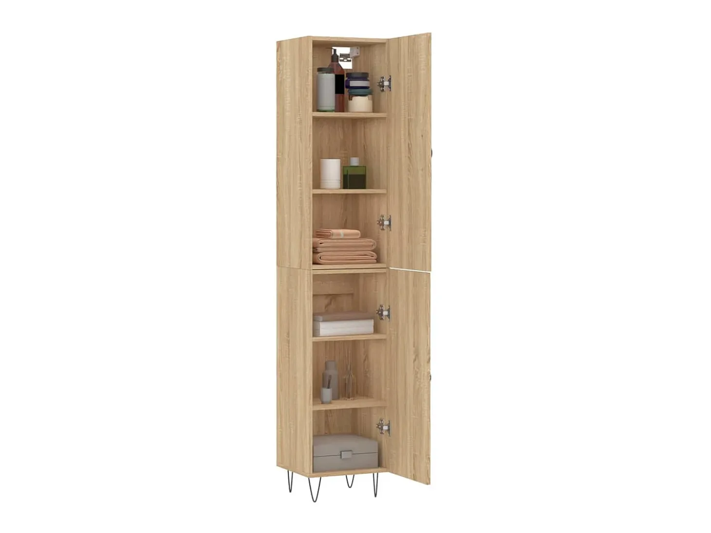 Aparador de madera contrachapada roble Sonoma 34,5x34x180 cm ES78091