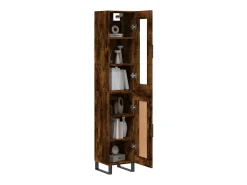 Aparador de madera contrachapada roble ahumado 34,5x34x180 cm ES32585