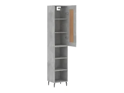 Aparador de madera contrachapada gris hormigón 34,5x34x180 cm ES21970