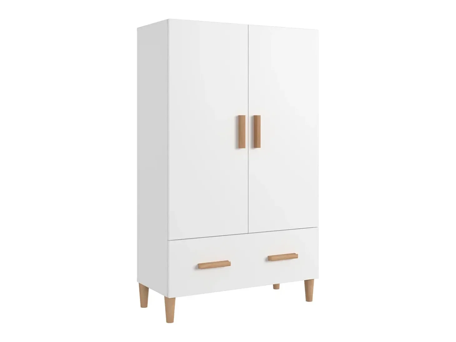 Aparador de madera contrachapada blanco 70x31x115 cm