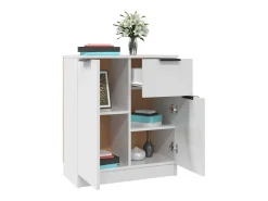 Aparador de madera contrachapada blanco 60x30x70 cm