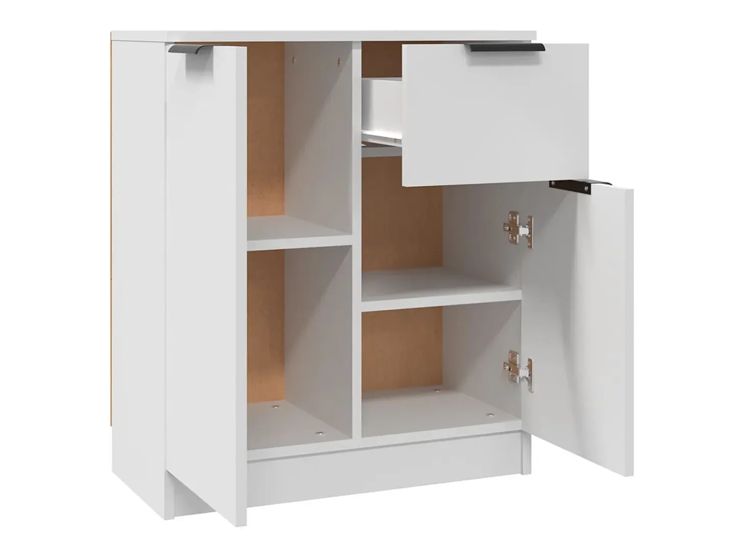 Aparador de madera contrachapada blanco 60x30x70 cm