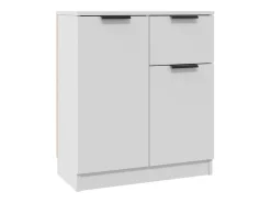 Aparador de madera contrachapada blanco 60x30x70 cm