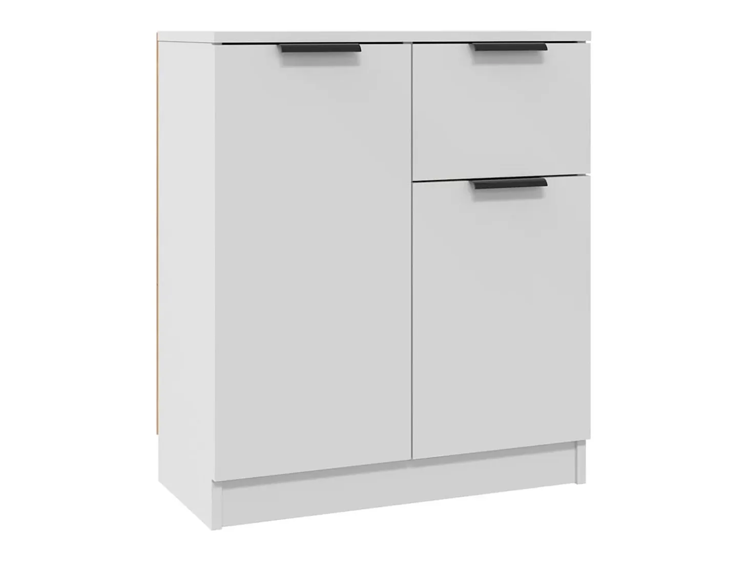 Aparador de madera contrachapada blanco 60x30x70 cm