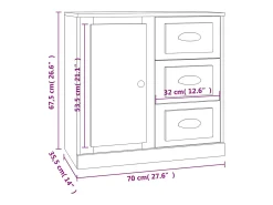 Aparador de madera contrachapada blanco 70x35,5x67,5 cm