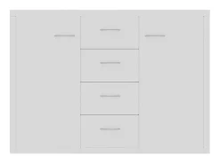 Aparador de madera contrachapada blanco 88x30x65 cm ES82315