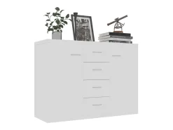 Aparador de madera contrachapada blanco 88x30x65 cm ES82315