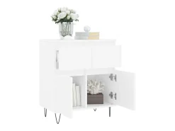 Aparador de madera contrachapada blanco 60x35x70 cm