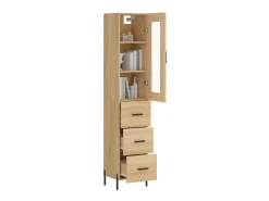 Aparador de madera contrachapada roble Sonoma 34,5x34x180 cm ES77466