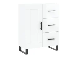 Aparador de madera contrachapada blanco brillante 69,5x34x90 cm ES75927