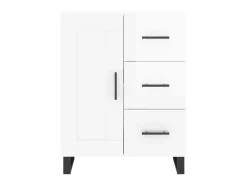 Aparador de madera contrachapada blanco brillante 69,5x34x90 cm ES75927