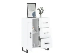 Aparador de madera contrachapada blanco brillante 69,5x34x90 cm ES75927