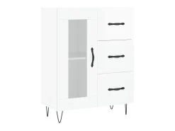 Aparador de madera contrachapada blanco brillante 69,5x34x90 cm ES49007
