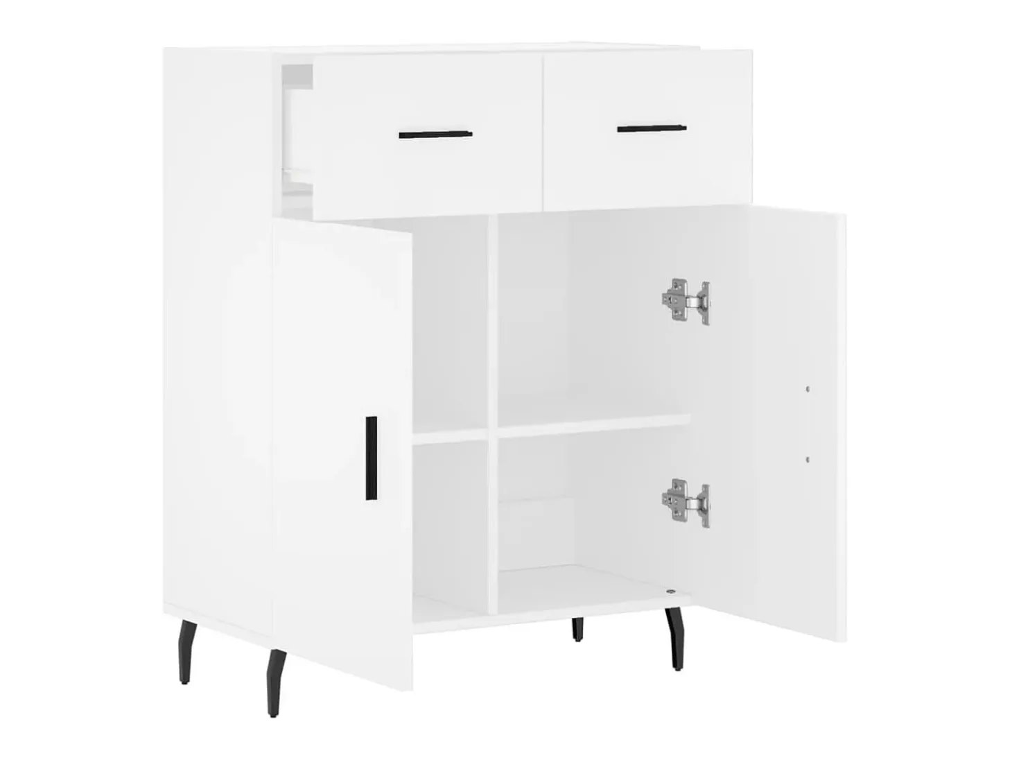 Aparador de madera de ingeniería blanco 69,5x34x90 cm ES11352