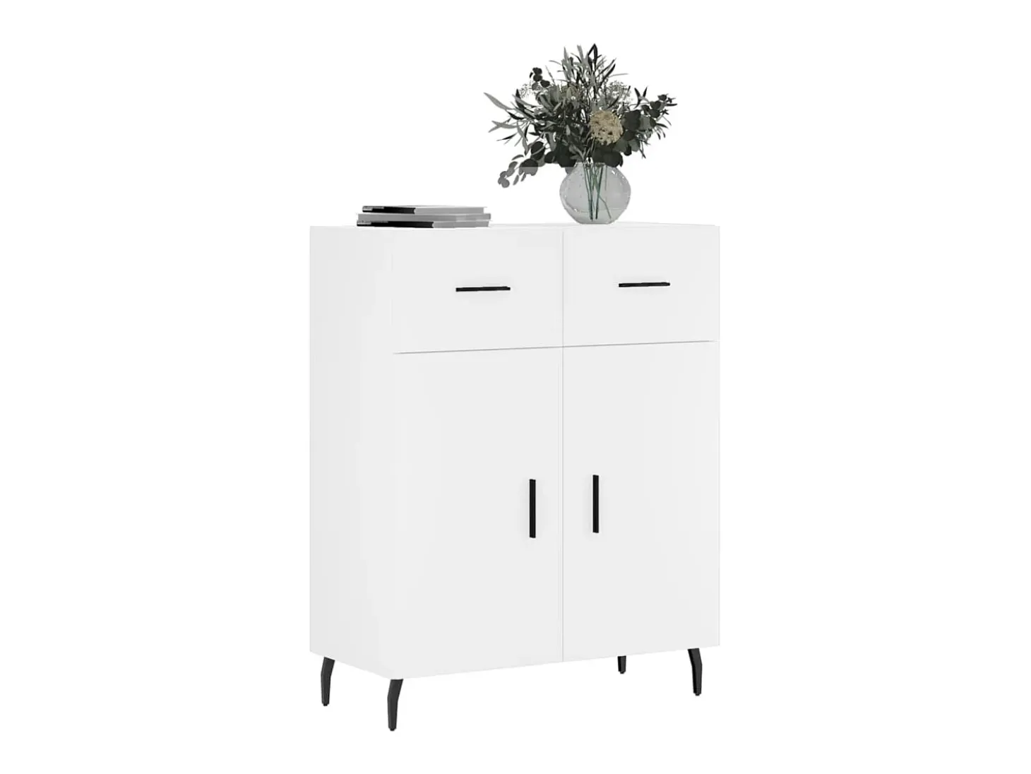 Aparador de madera de ingeniería blanco 69,5x34x90 cm ES11352