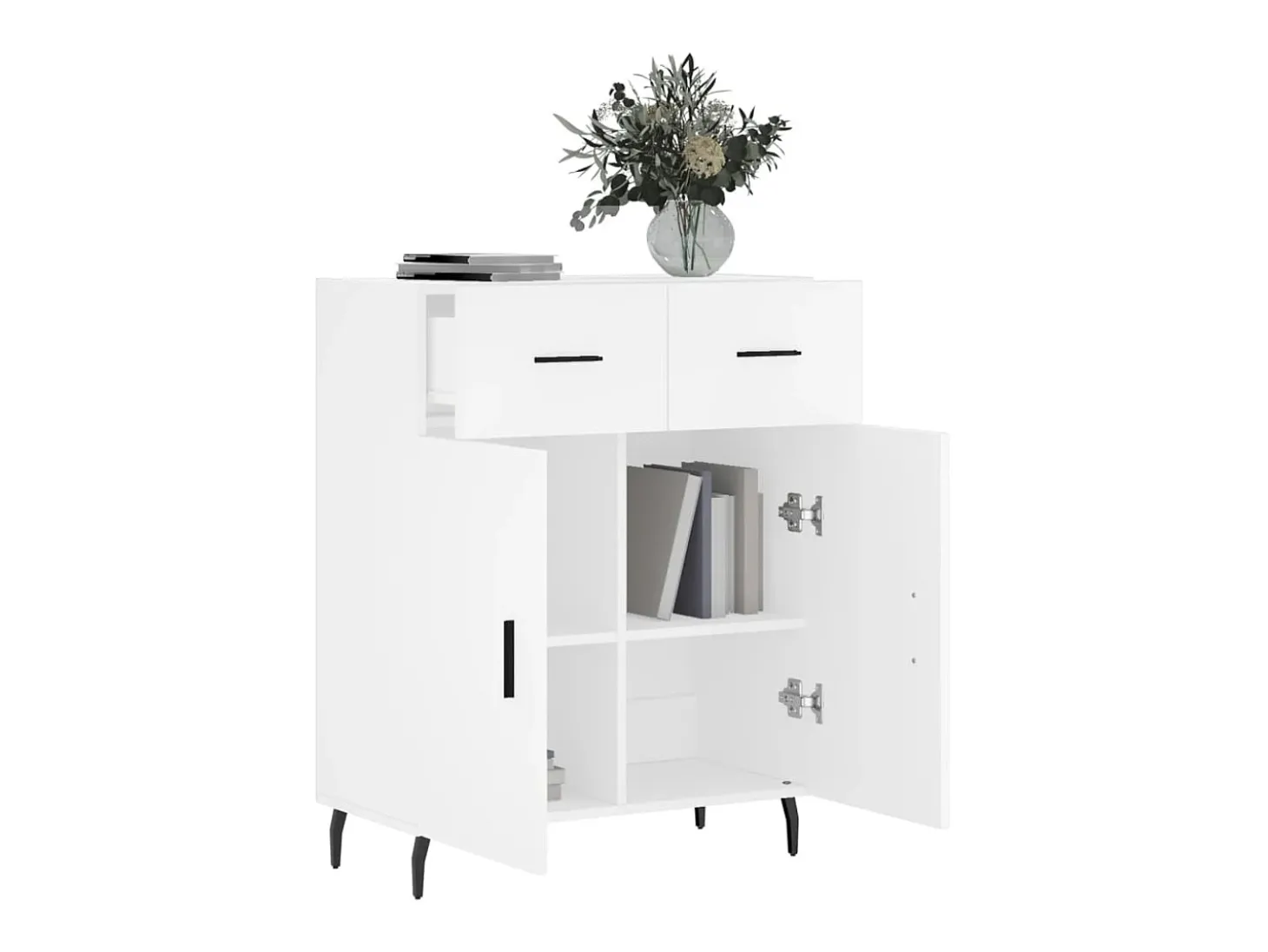 Aparador de madera de ingeniería blanco 69,5x34x90 cm ES11352