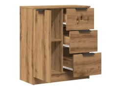 Aparador de madera de ingeniería roble artisan 60x30x70 cm
