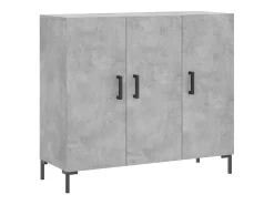 Aparador de madera de ingeniería gris hormigón 90x34x80 cm
