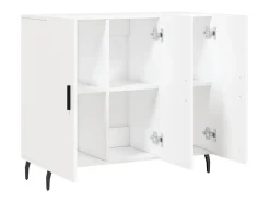Aparador de madera de ingeniería blanco 90x34x80 cm ES36667