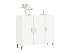 Aparador de madera de ingeniería blanco 90x34x80 cm ES36667