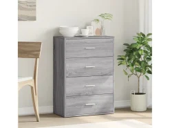Aparador de madera de ingeniería gris Sonoma 60x31x84 cm ES777580