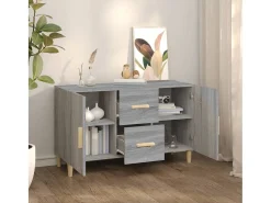 Aparador de madera de ingeniería gris Sonoma 100x36x60 cm