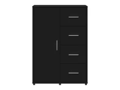Aparador de madera de ingeniería negro 60x31x84 cm