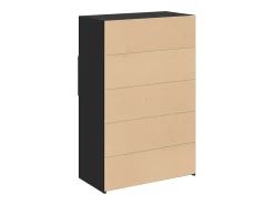Aparador de madera de ingeniería negro 80x42,5x124 cm