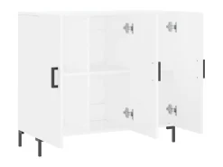 Aparador de madera de ingeniería blanco 90x34x80 cm ES61161