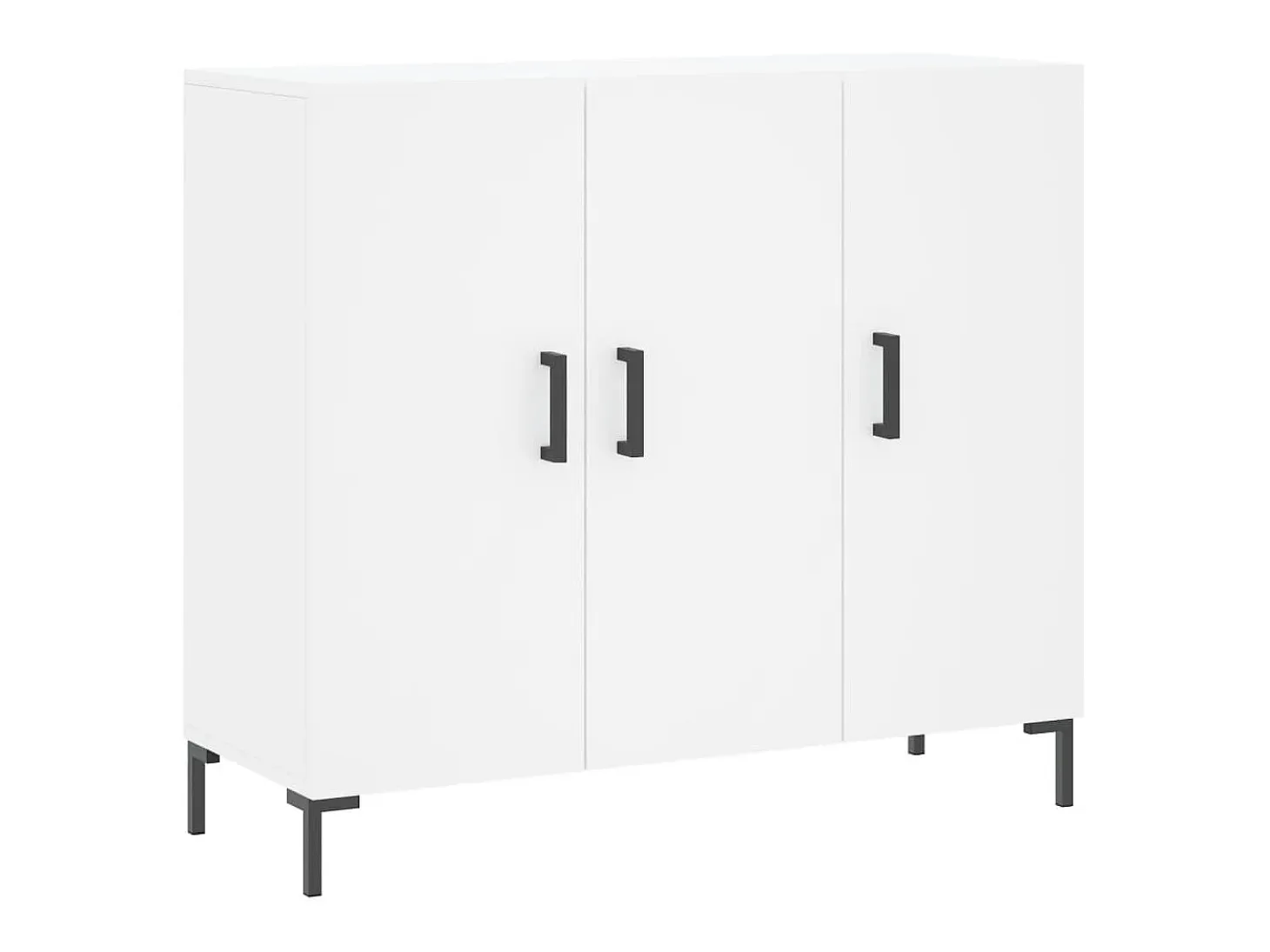 Aparador de madera de ingeniería blanco 90x34x80 cm ES61161
