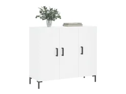 Aparador de madera de ingeniería blanco 90x34x80 cm ES61161