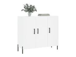 Aparador de madera de ingeniería blanco 90x34x80 cm ES39461
