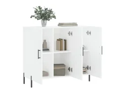 Aparador de madera de ingeniería blanco 90x34x80 cm ES39461