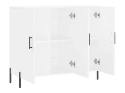 Aparador de madera de ingeniería blanco 90x34x80 cm ES39461