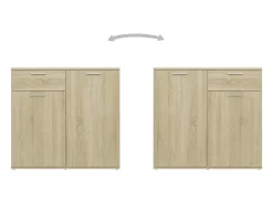 Aparador de madera de ingeniería roble Sonoma 160x36x75 cm