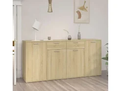Aparador de madera de ingeniería roble Sonoma 160x36x75 cm