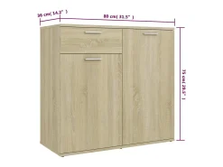 Aparador de madera de ingeniería roble Sonoma 160x36x75 cm