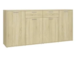Aparador de madera de ingeniería roble Sonoma 160x36x75 cm