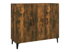 Aparador de madera de ingeniería roble ahumado 90x34x80 cm