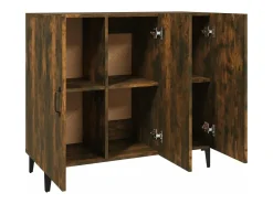 Aparador de madera de ingeniería roble ahumado 90x34x80 cm