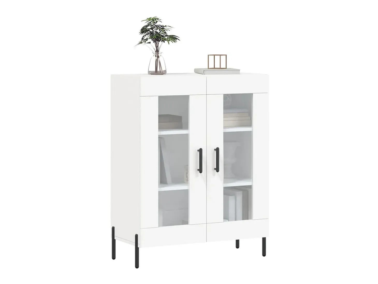 Aparador de madera de ingeniería blanco 69,5x34x90 cm ES89065