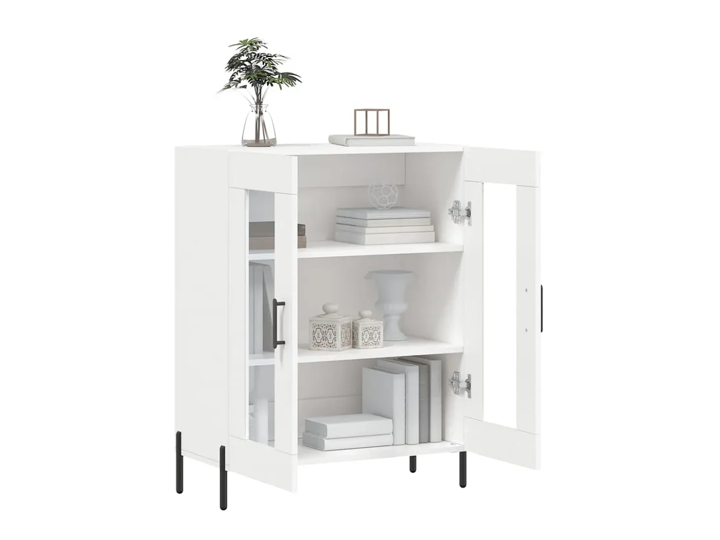 Aparador de madera de ingeniería blanco 69,5x34x90 cm ES89065