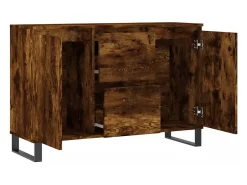 Aparador de madera de ingeniería roble ahumado 104x35x70 cm