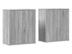 Aparador de madera de ingeniería 2 uds gris Sonoma 60x31x70 cm