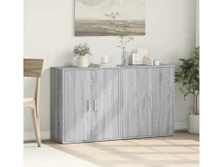 Aparador de madera de ingeniería 2 uds gris Sonoma 60x31x70 cm